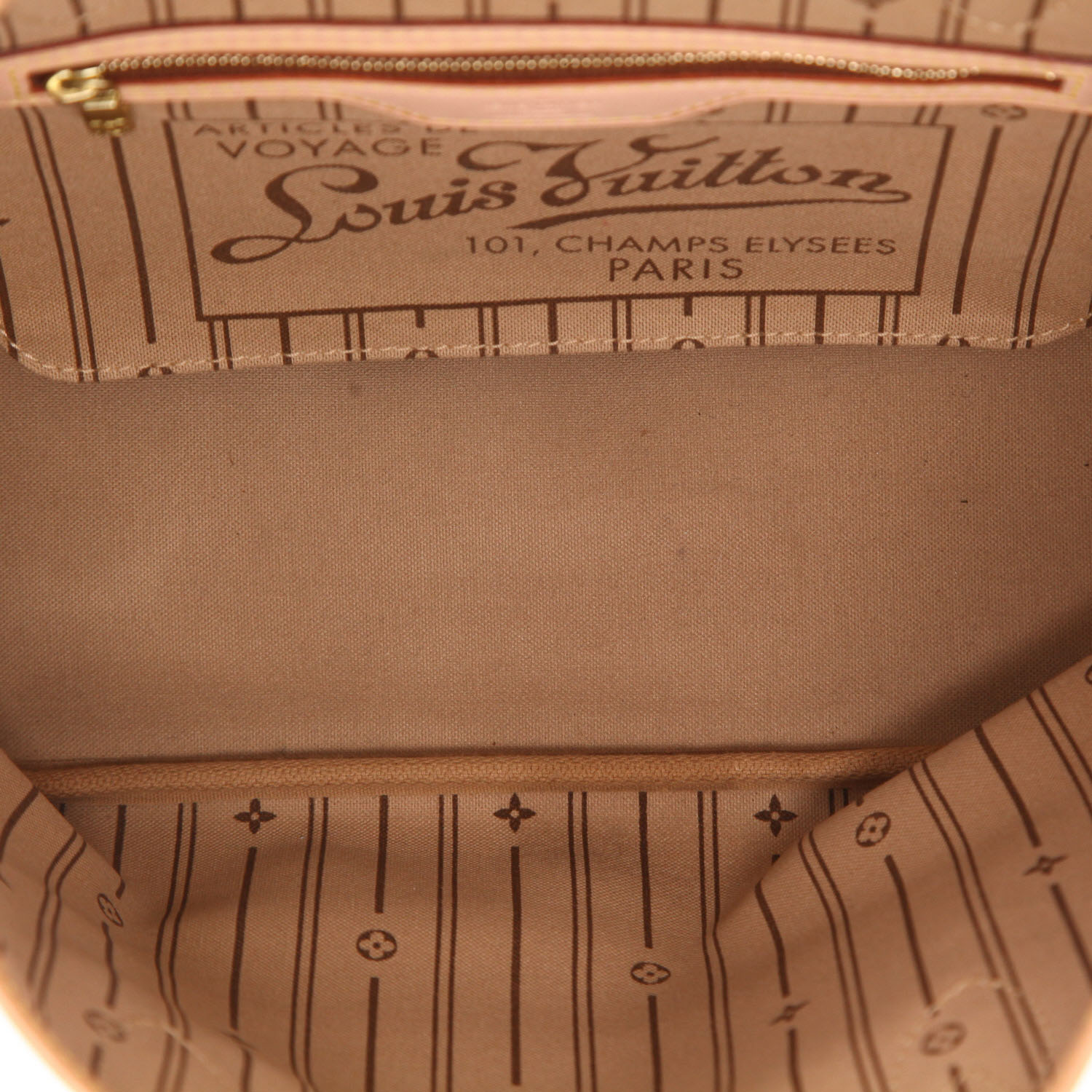 Shopping bag Louis Vuitton  Neverfull modello piccolo  in tela monogram marrone e pelle naturale - Detail D3