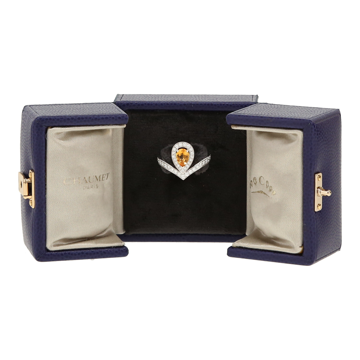 Chaumet Joséphine Aigrette ring in white gold, diamonds and citrine - Detail D2