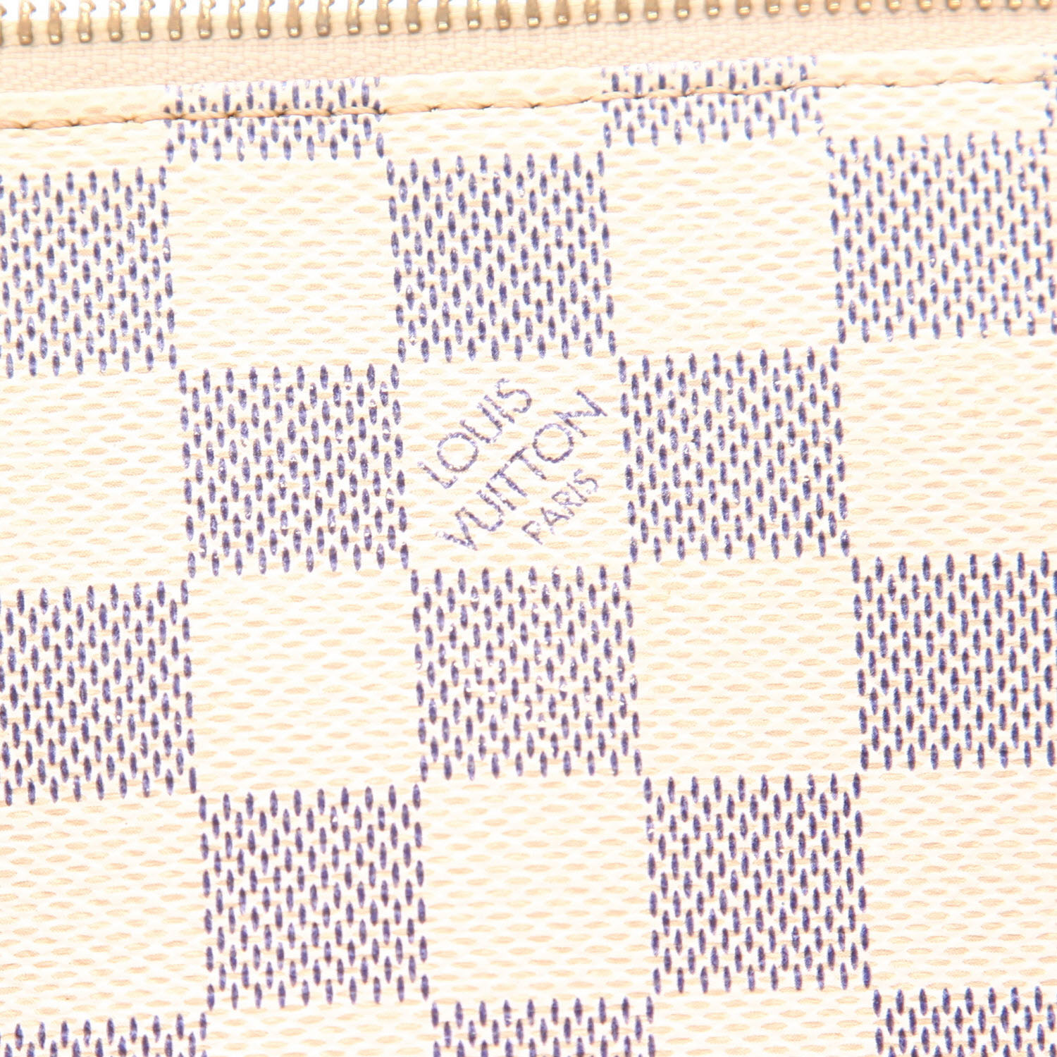 Bolso de mano Louis Vuitton  Totally en lona a cuadros azul celeste y cuero natural - Detail D2