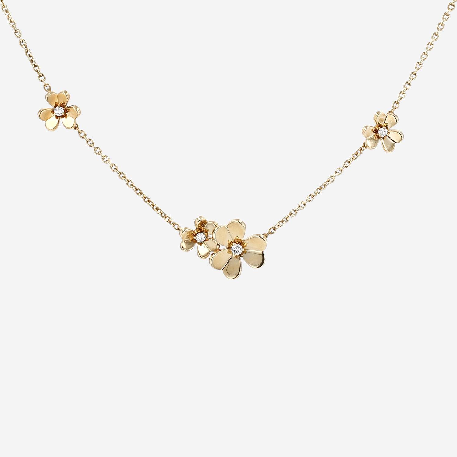 Van Cleef 
Arpels Frivole necklace in yellow gold and diamonds