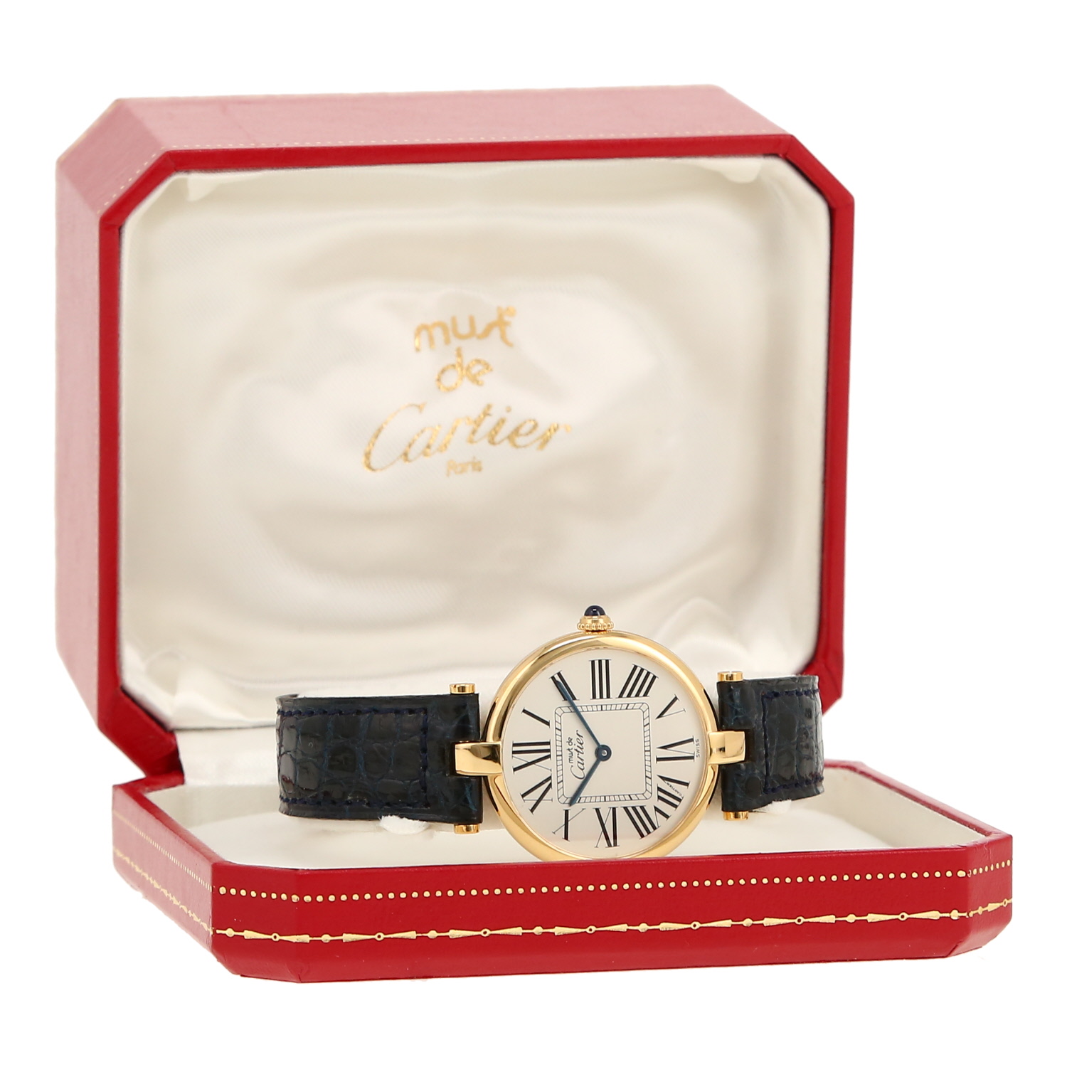 Reloj Cartier Must Vendôme de plata dorada Ref: Cartier - 1861  Circa 1990 - Detail D2