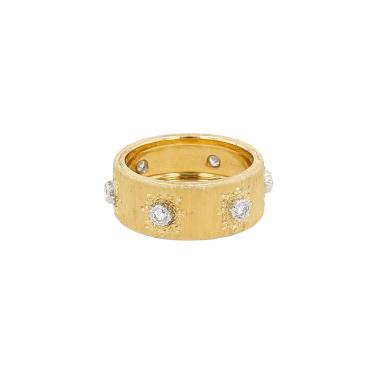 Buccellati Macri Classica ring in yellow gold, white gold and diamonds