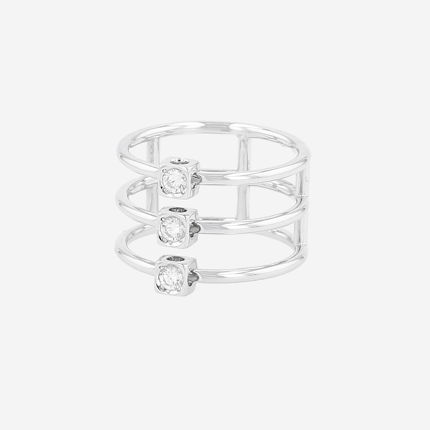 Sortija Dinh Van Le Cube Diamant de oro blanco y diamantes