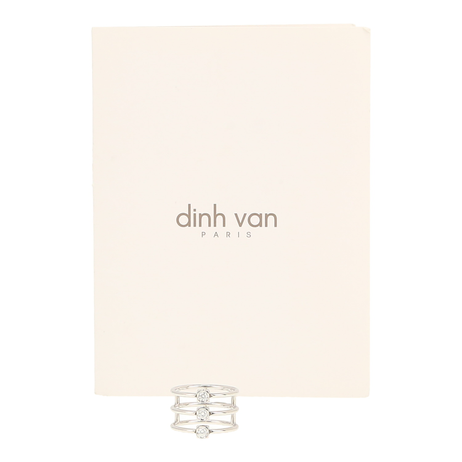 Bague Dinh Van Le Cube Diamant en or blanc et diamants - Detail D2