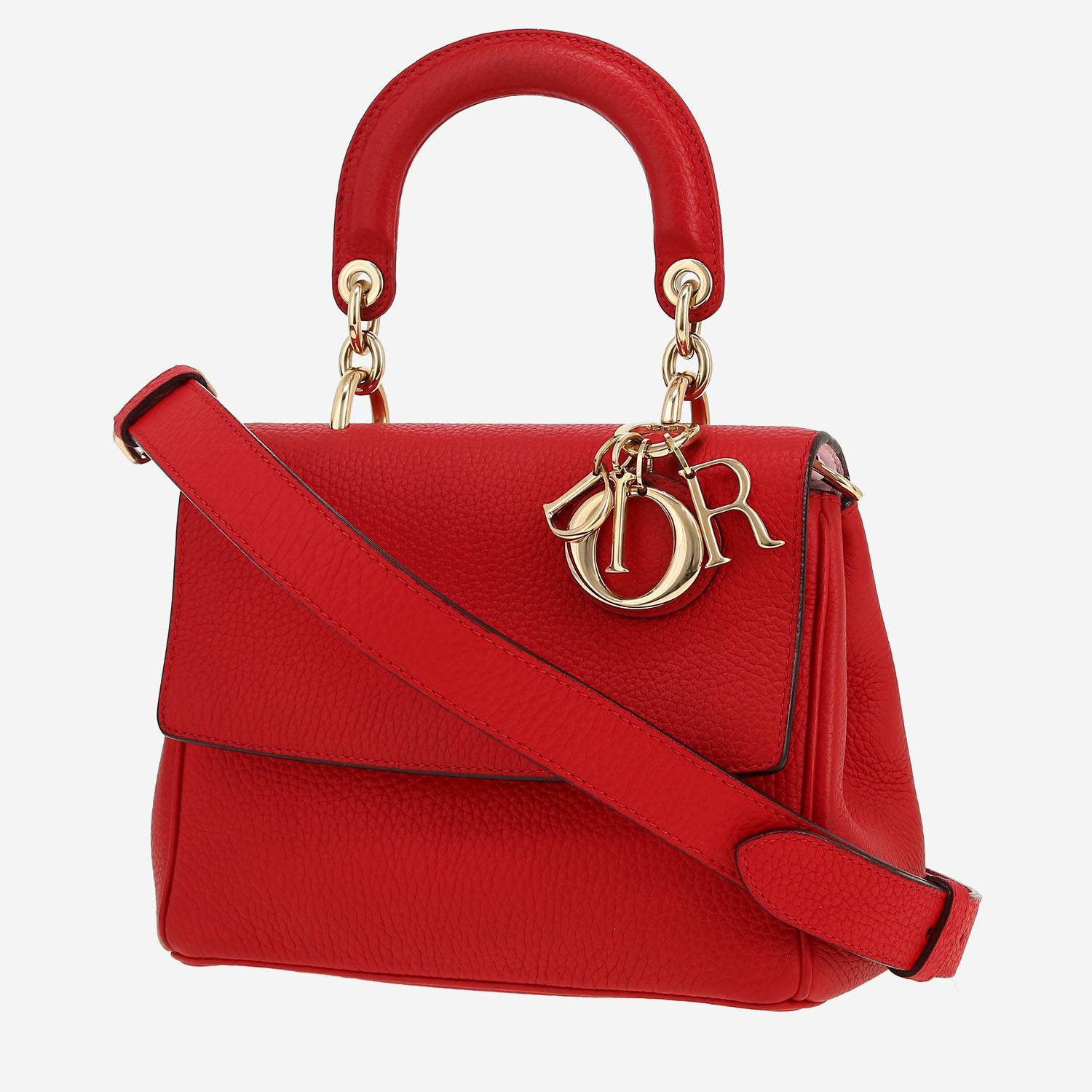 Borsa a tracolla Dior  Be Dior in pelle martellata rossa