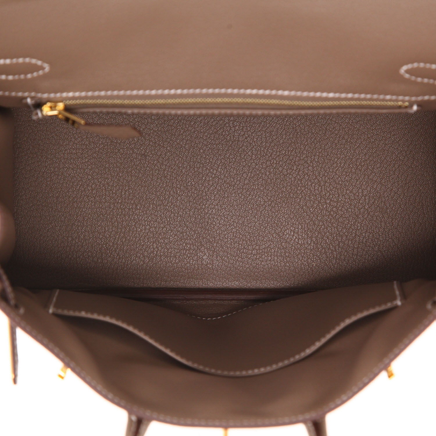 Borsa Hermès  Birkin 25 cm in pelle togo etoupe - Detail D3