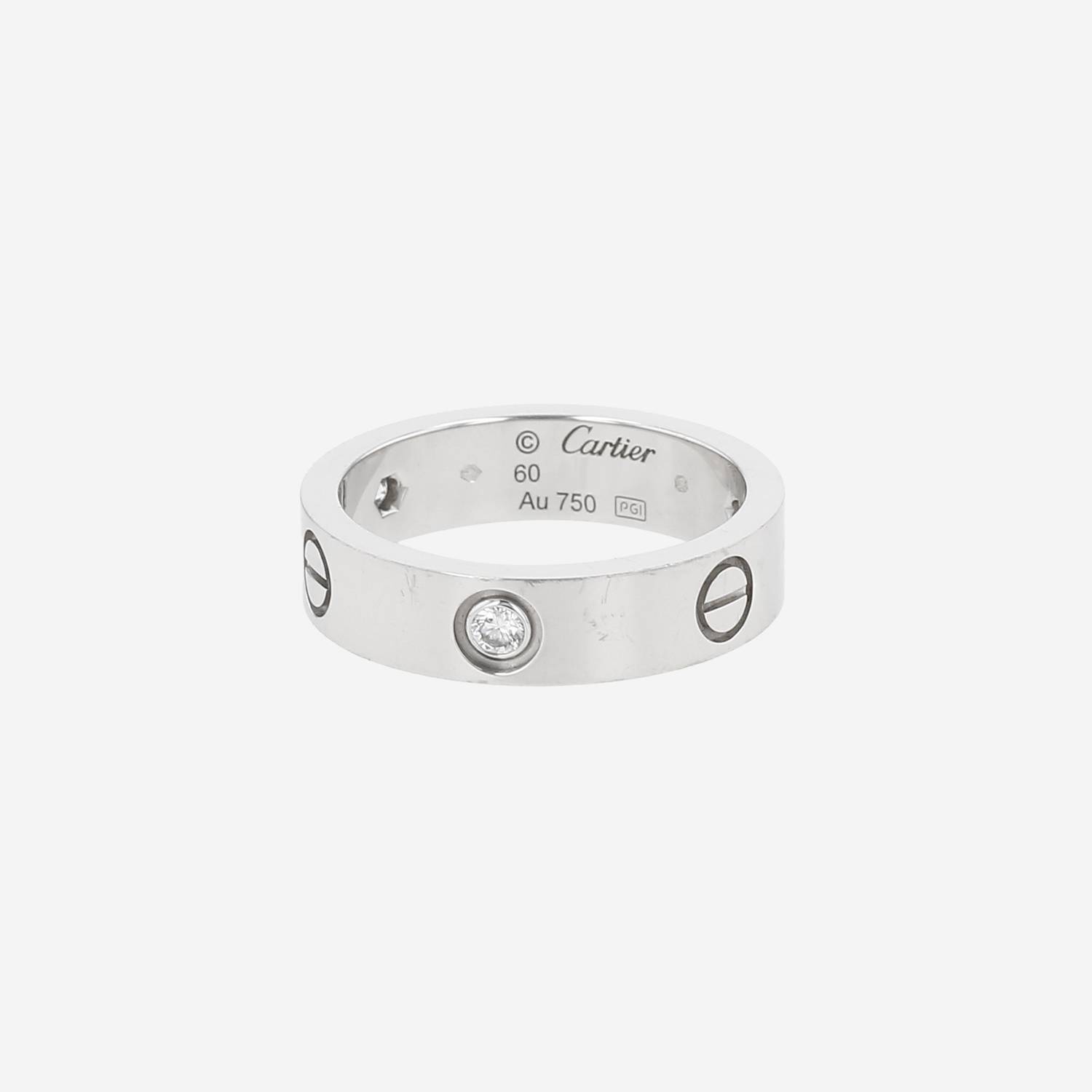 Bague Cartier Love en or blanc et diamants