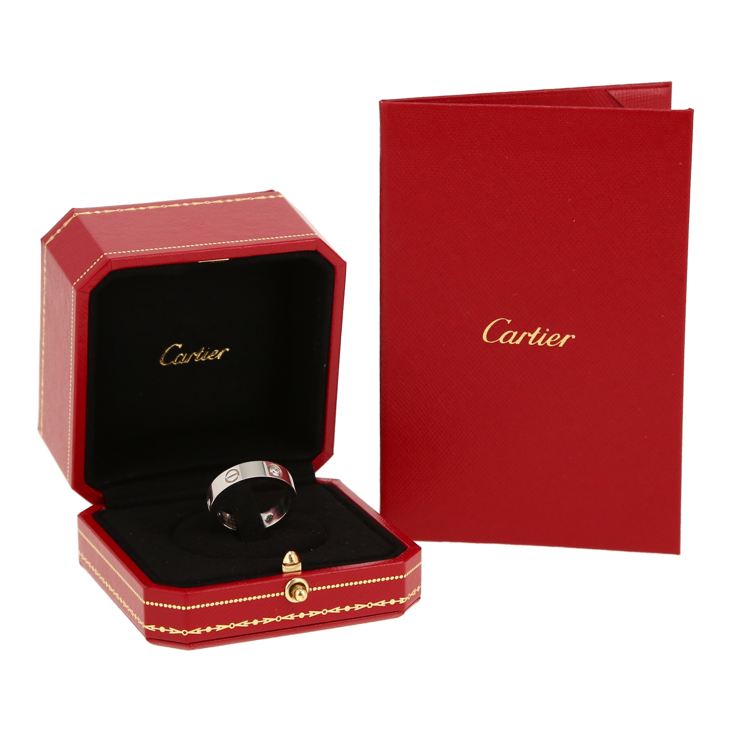 Sortija Cartier Love de oro blanco y diamantes - Detail D2