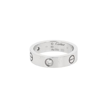 Bague Cartier Love en or blanc et diamants