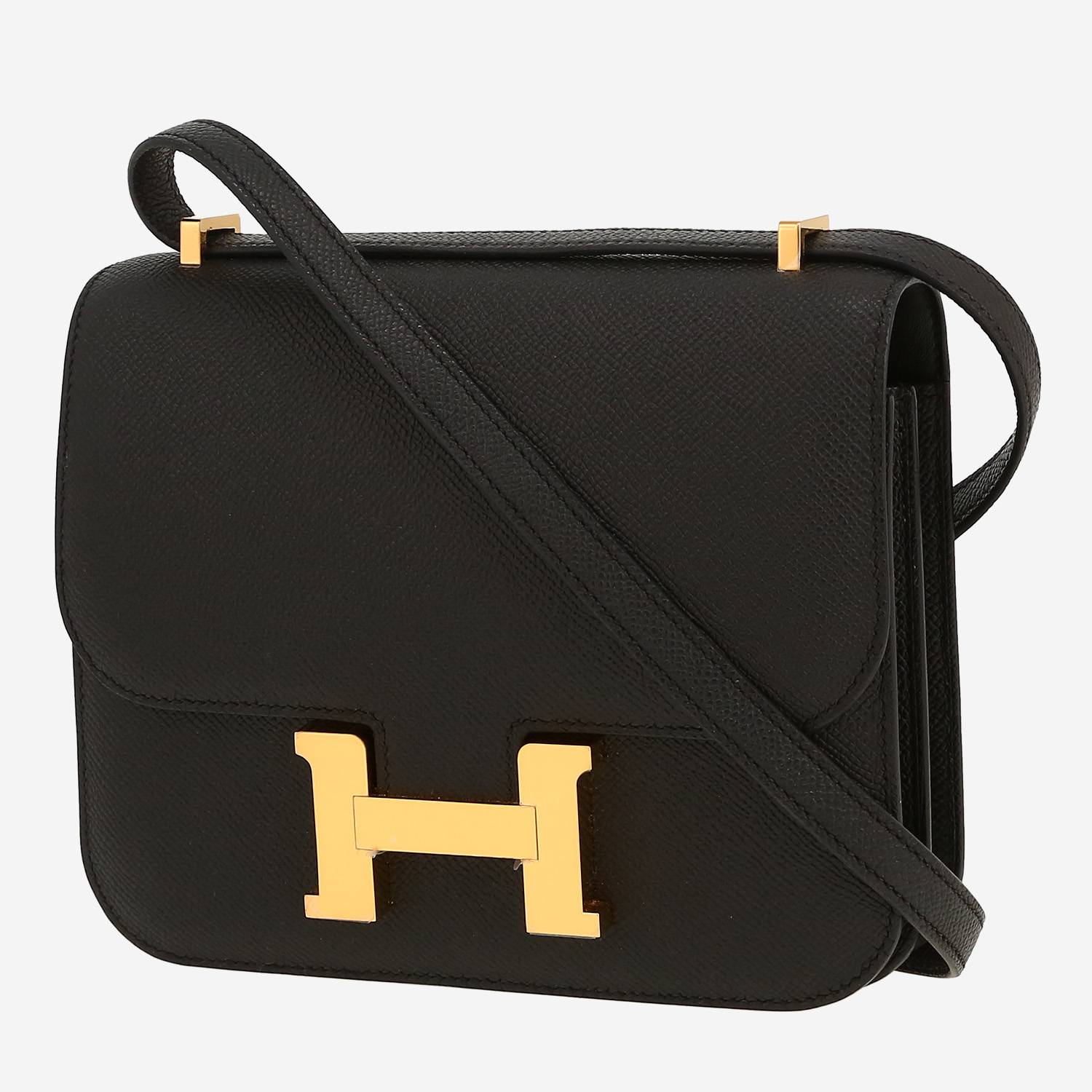Borsa a tracolla Hermès  Constance mini  in pelle Epsom nera