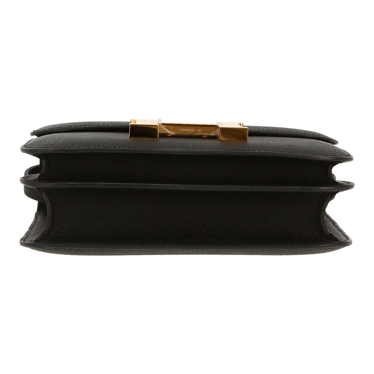 Hermès  Constance mini  shoulder bag  in black epsom leather - Detail D1