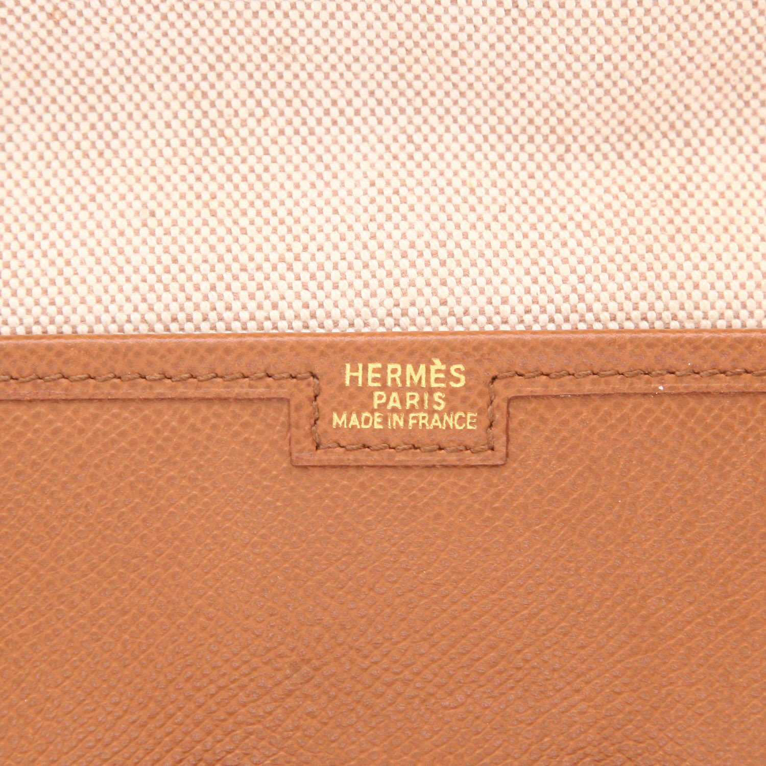 Pochette Hermès  Jige in pelle Courchevel gold - Detail D2