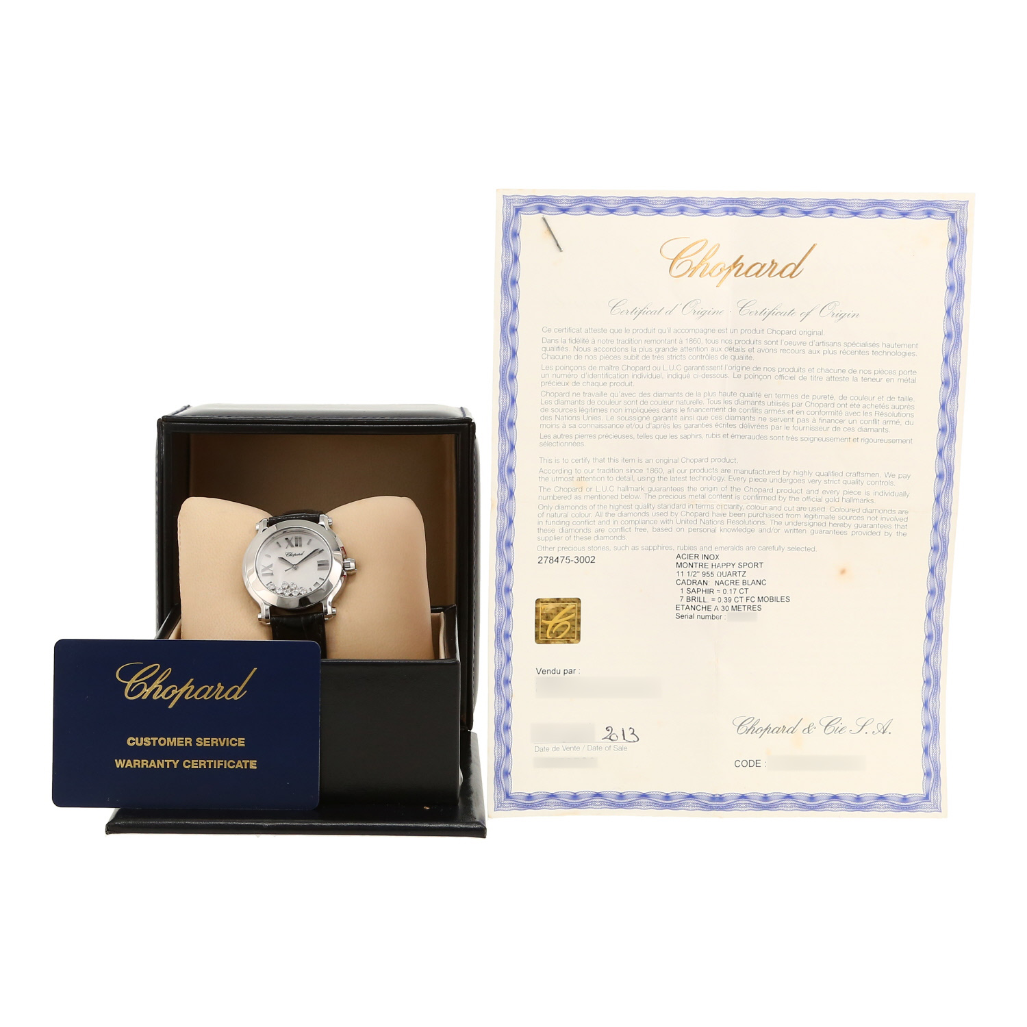 Montre Chopard Happy Sport en acier Ref: Chopard - 8475 / 278475-3002  Vers 2013