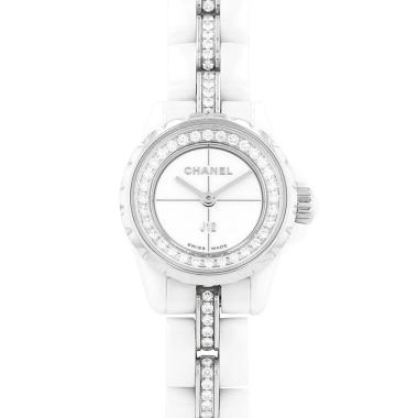 Montre Chanel J12 Joaillerie en céramique blanche et acier Vers 2020