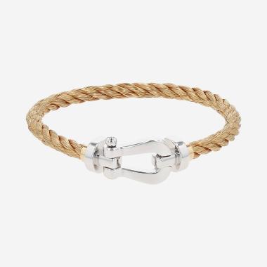 Bracelet Fred Force 10 grand modèle en or jaune et or blanc