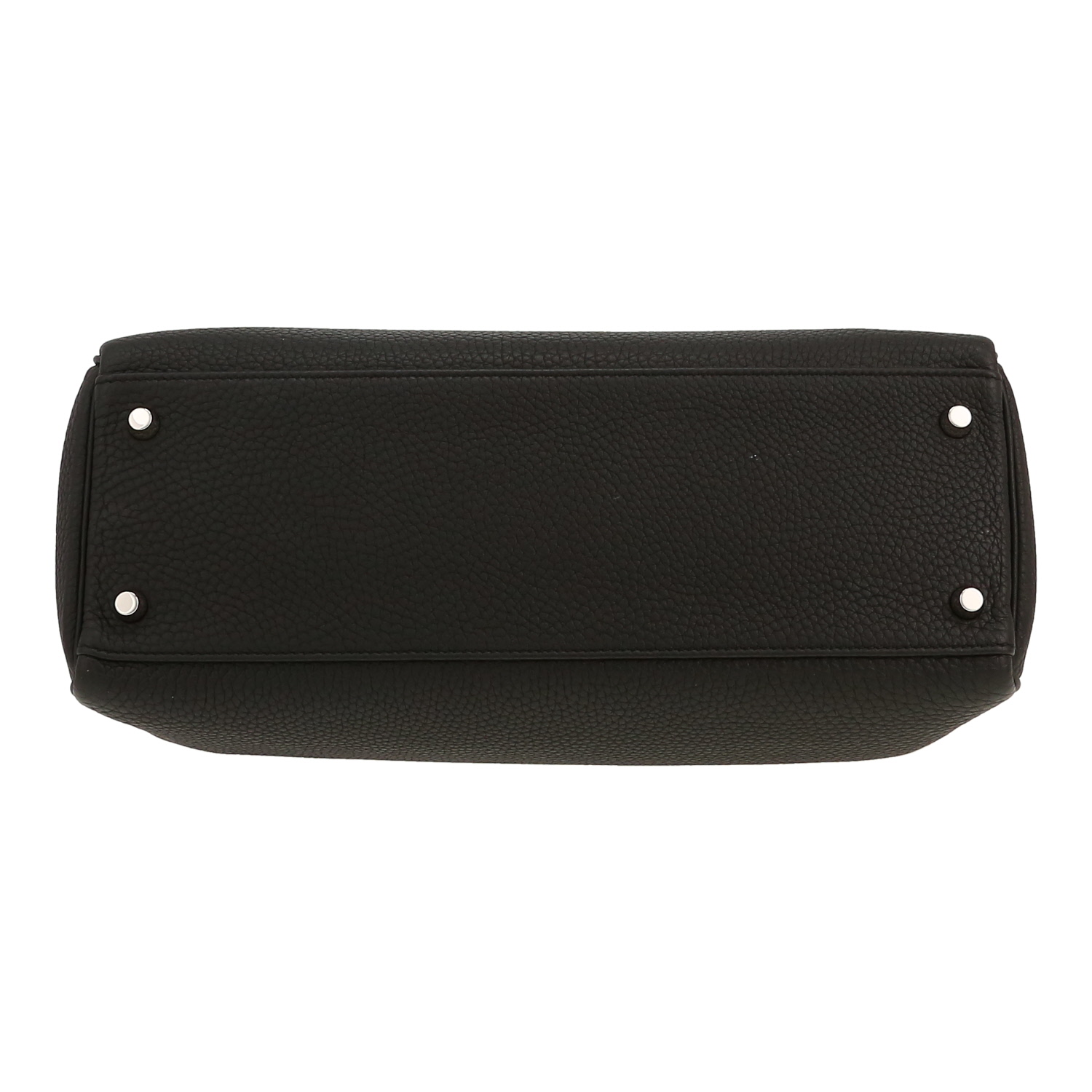 Bolso de mano Hermès  Kelly 32 cm en cuero togo negro - Detail D1