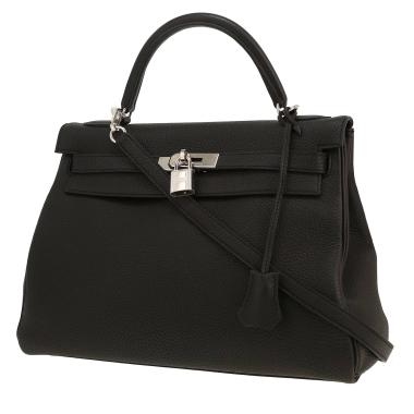 Borsa Hermès  Kelly 32 cm in pelle togo nera