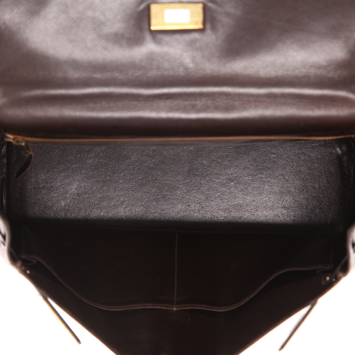 Borsa Hermès  Kelly 32 cm in pelle martellata marrone - Detail D3
