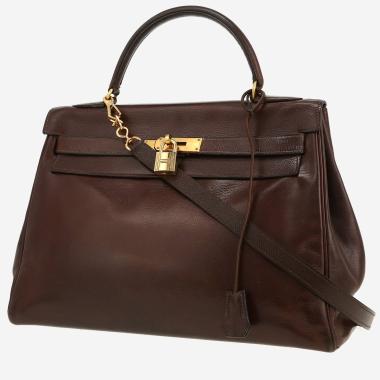 Sac à main Hermès  Kelly 32 cm en cuir grainé marron