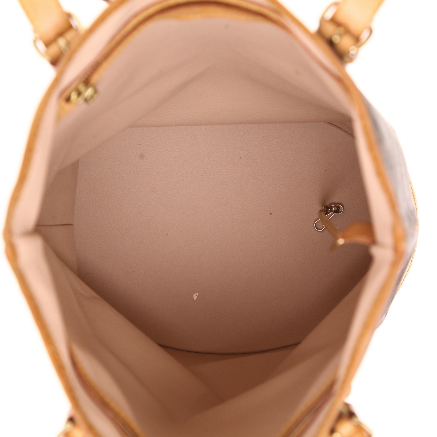 Borsa Louis Vuitton  Bucket in tela monogram cerata marrone e pelle naturale - Detail D3