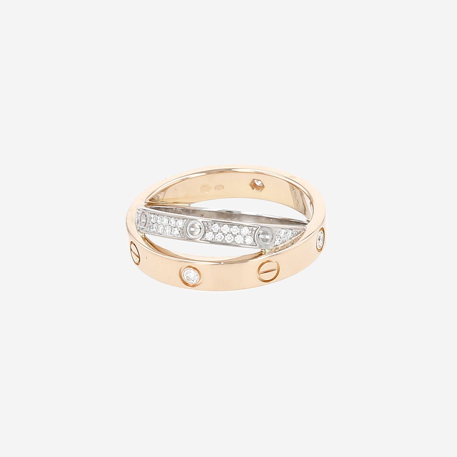 Anello Cartier Love Astro in oro rosa, oro bianco e diamanti