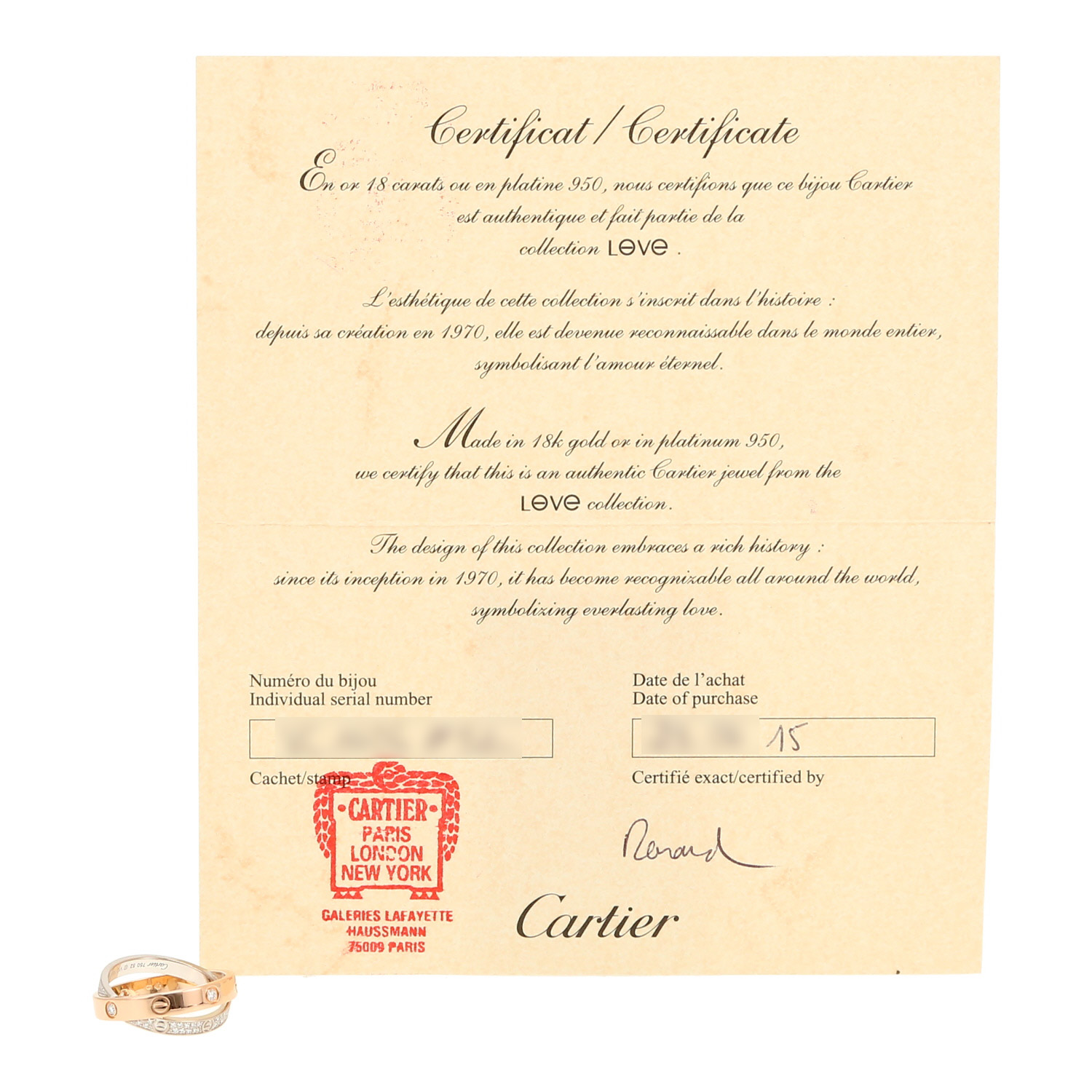 Cartier Love Astro ring in pink gold, white gold and diamonds - Detail D2