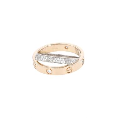 Bague Cartier Love Astro en or rose, or blanc et diamants