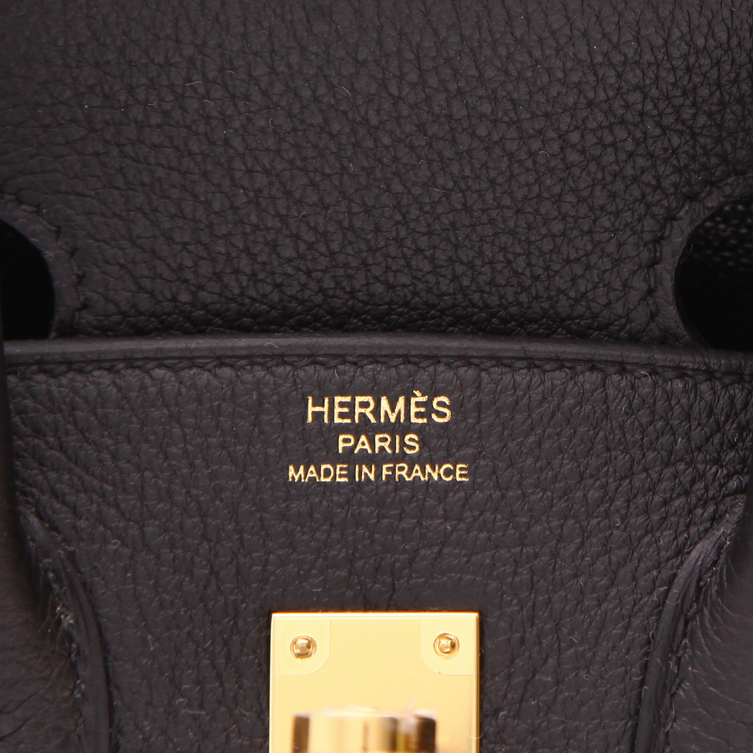 Bolso de mano Hermès  Birkin 25 cm en cuero togo negro - Detail D2