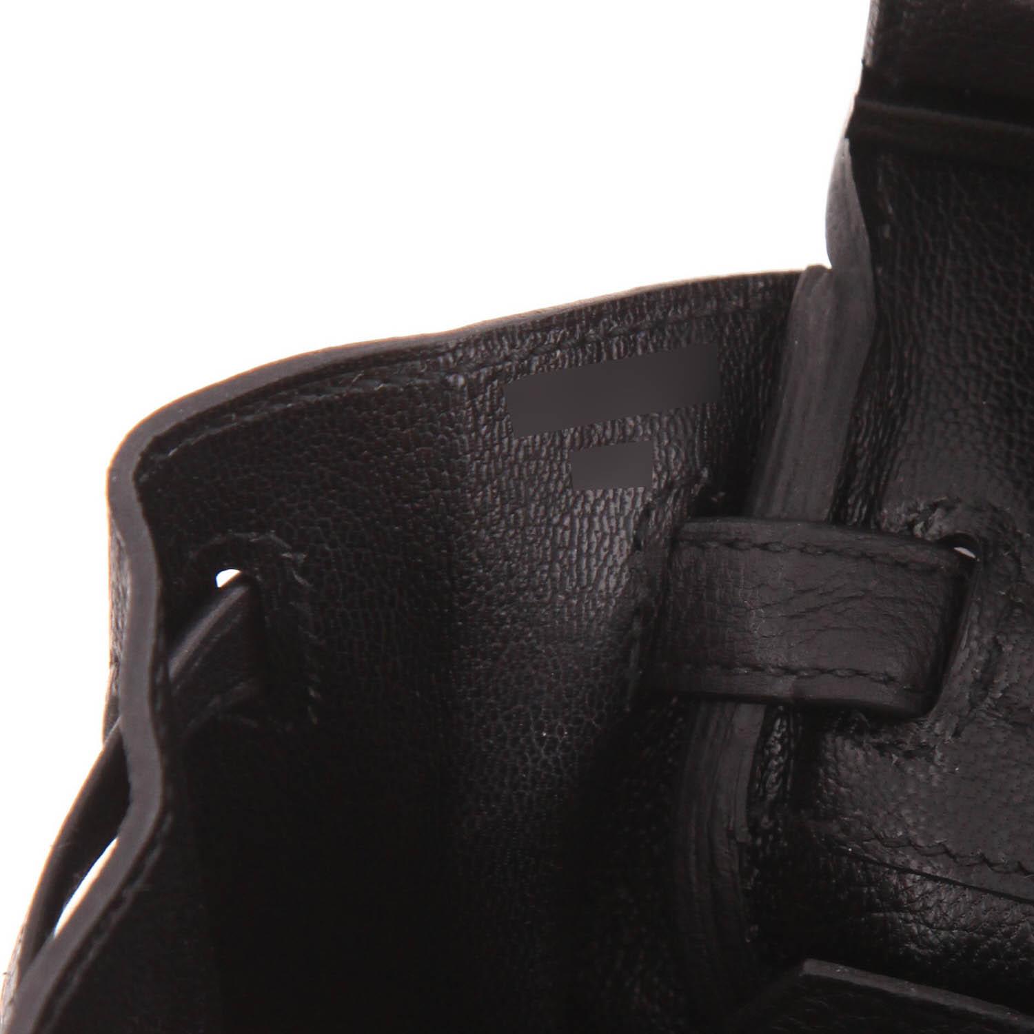 Bolso de mano Hermès  Birkin 25 cm en cuero togo negro - Detail D4