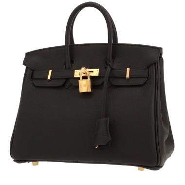 Sac à main Hermès  Birkin 25 cm en cuir togo noir