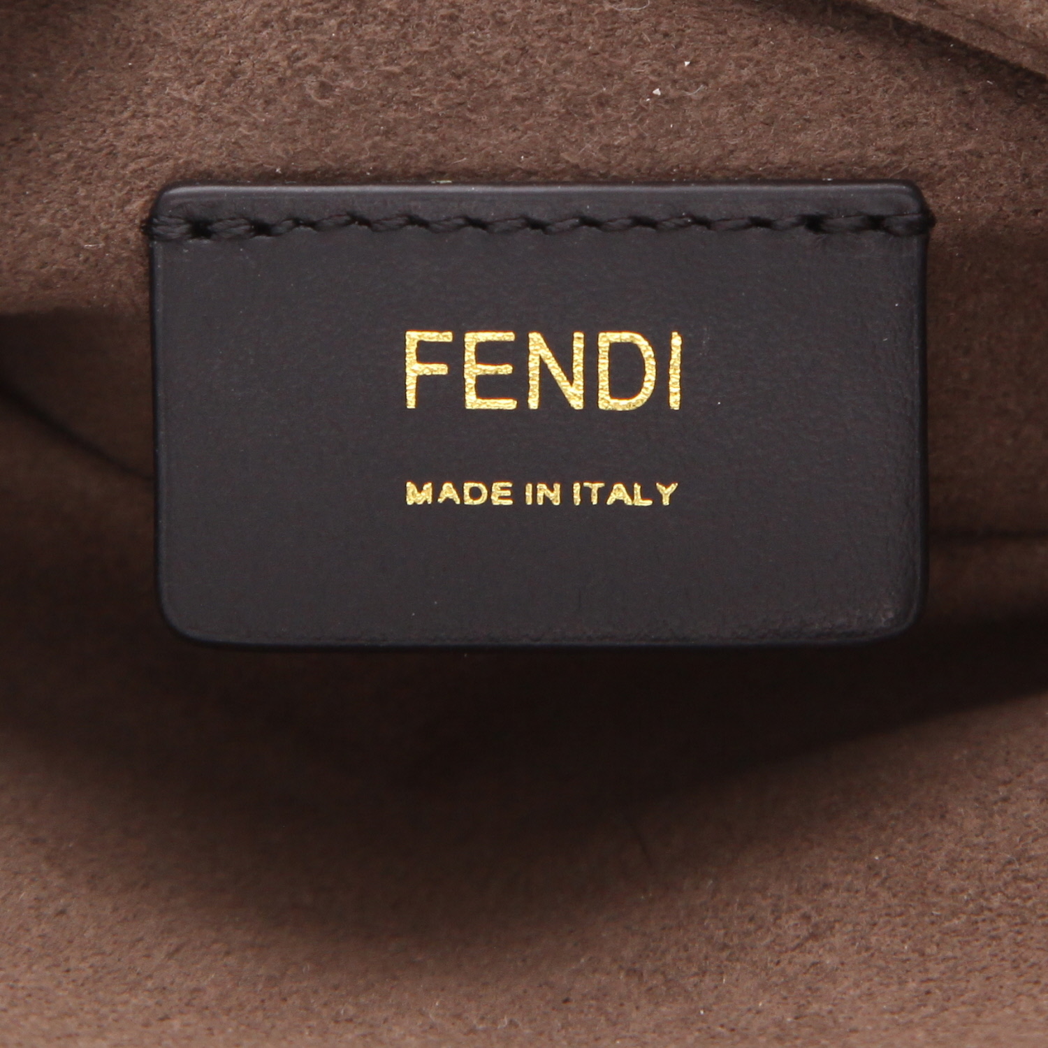 Bolso bandolera Fendi   en cuero negro y lona monogram marrón - Detail D2