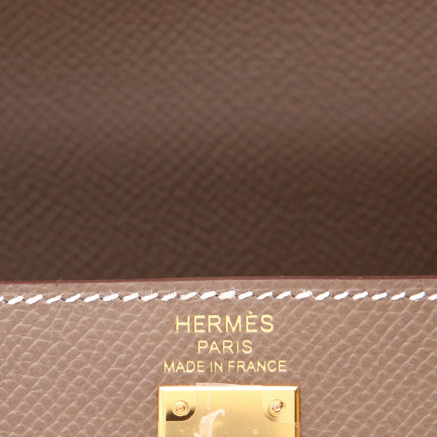 Borsa Hermès  Kelly 25 cm in pelle Epsom etoupe - Detail D2