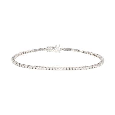 Tennis bracelet in white gold and diamonds (1,77 carat)