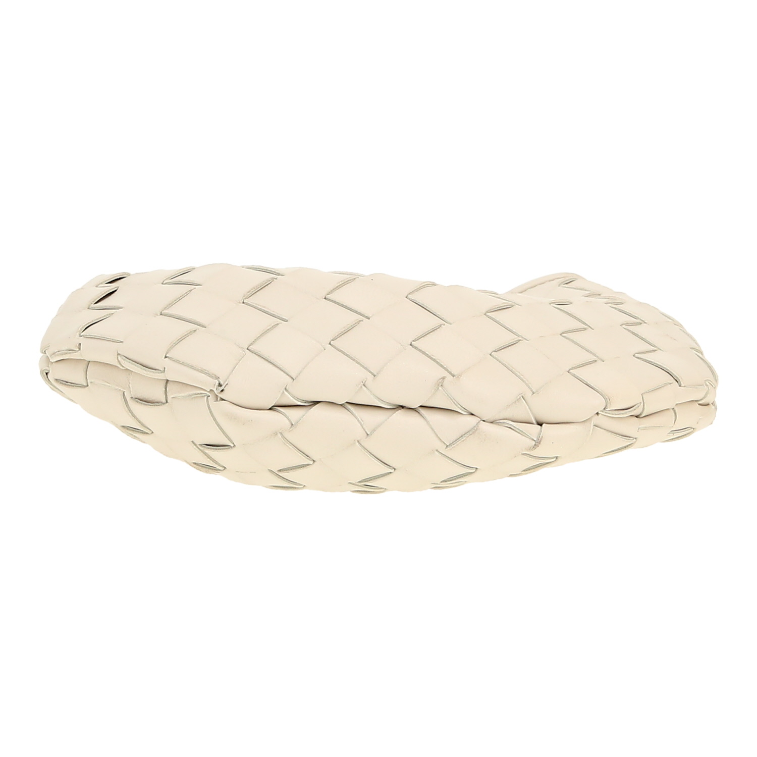 Bottega Veneta  Sardine mini  shoulder bag  in white intrecciato leather - Detail D1