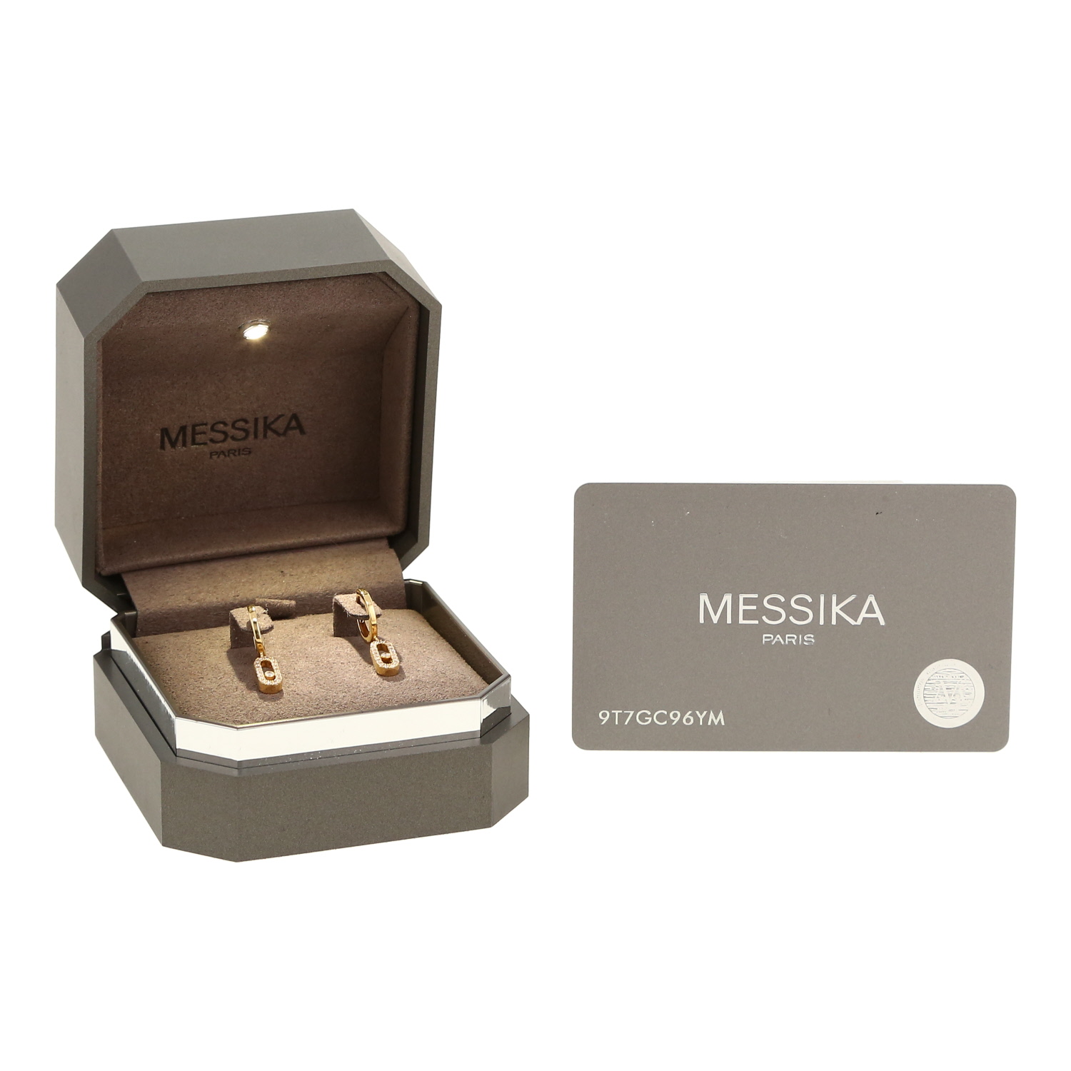 Pendientes Messika Move Uno de oro amarillo y diamantes - Detail D2