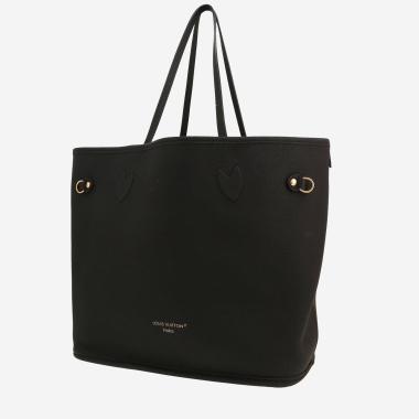 Louis Vuitton  Neverfull Inside Out shopping bag  in black grained leather  and brown monogram canvas