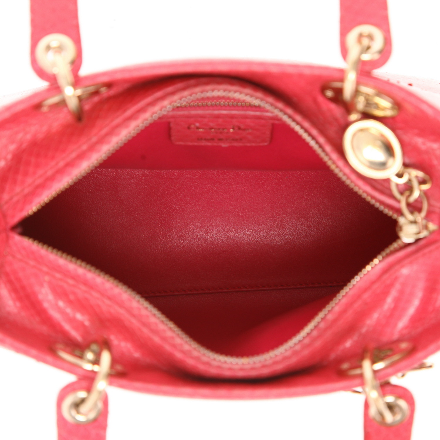 Dior  Lady Dior handbag  in pink python - Detail D3