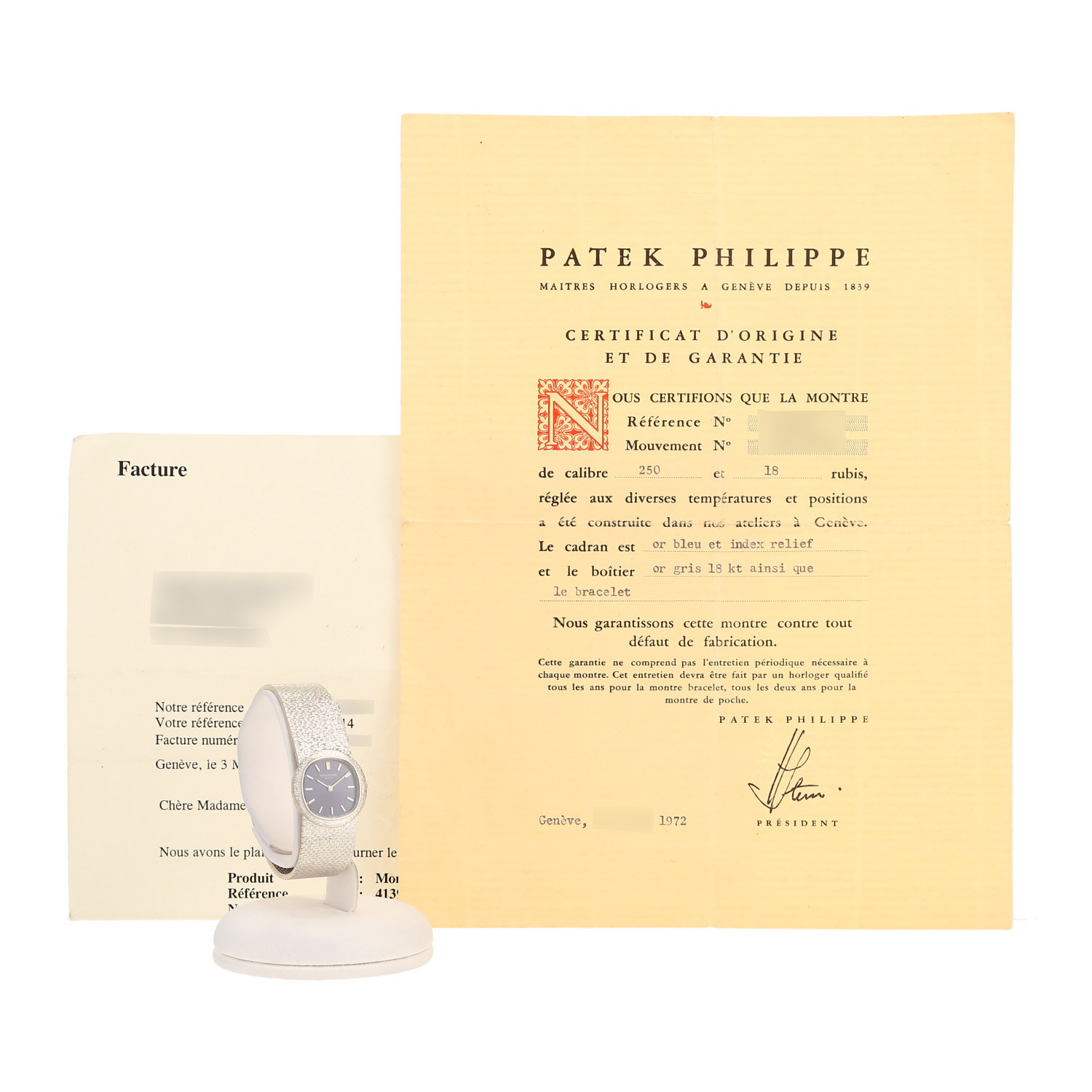 Montre Patek Philippe Ellipse Lady en or blanc Ref: Patek Philippe - 4139/1  Vers 1972