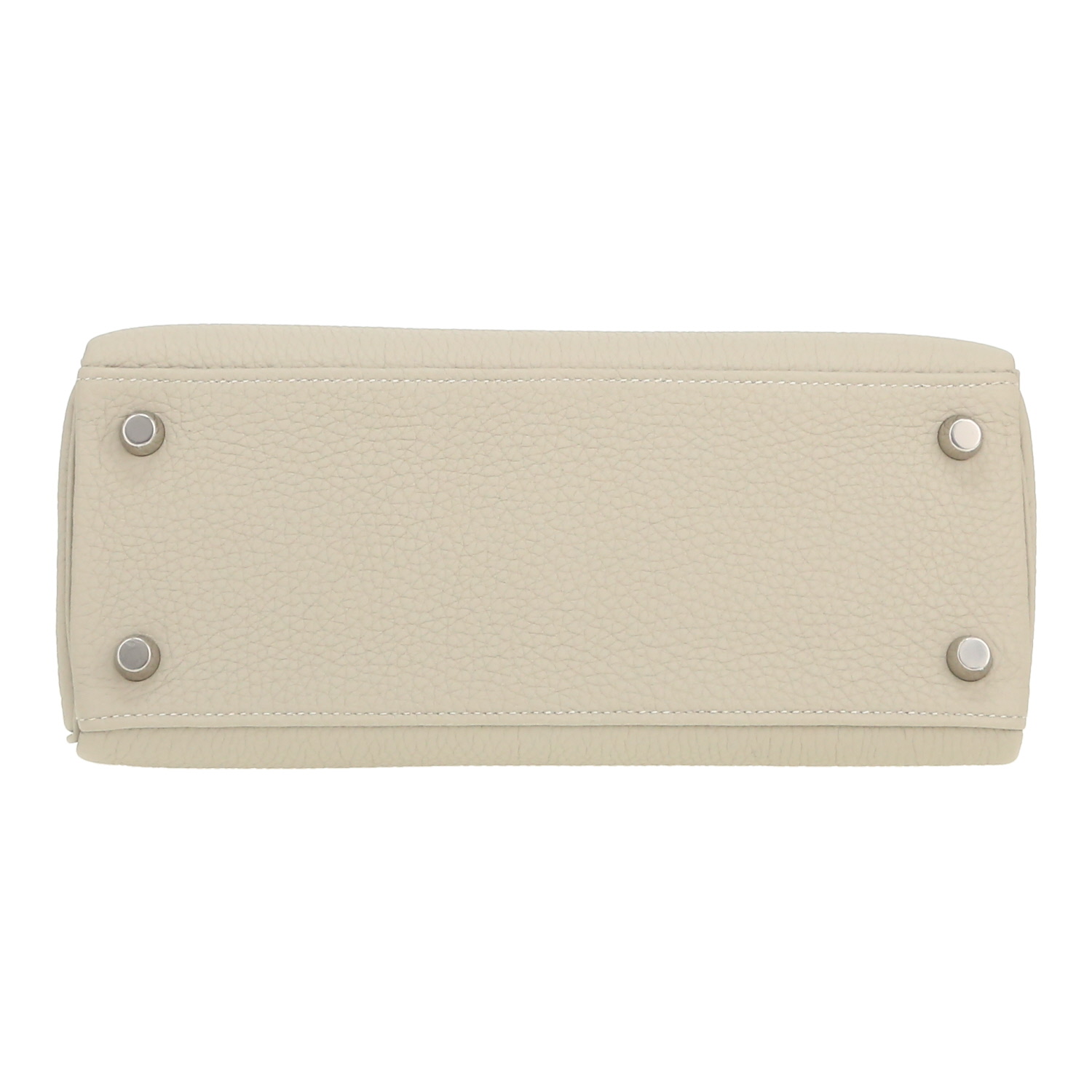 Sac à main Hermès  Kelly 25 cm en cuir togo Gris Perle - Detail D1