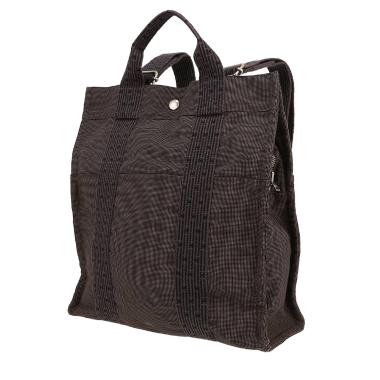 Hermès  Toto Bag Backpack backpack  in grey and black canvas