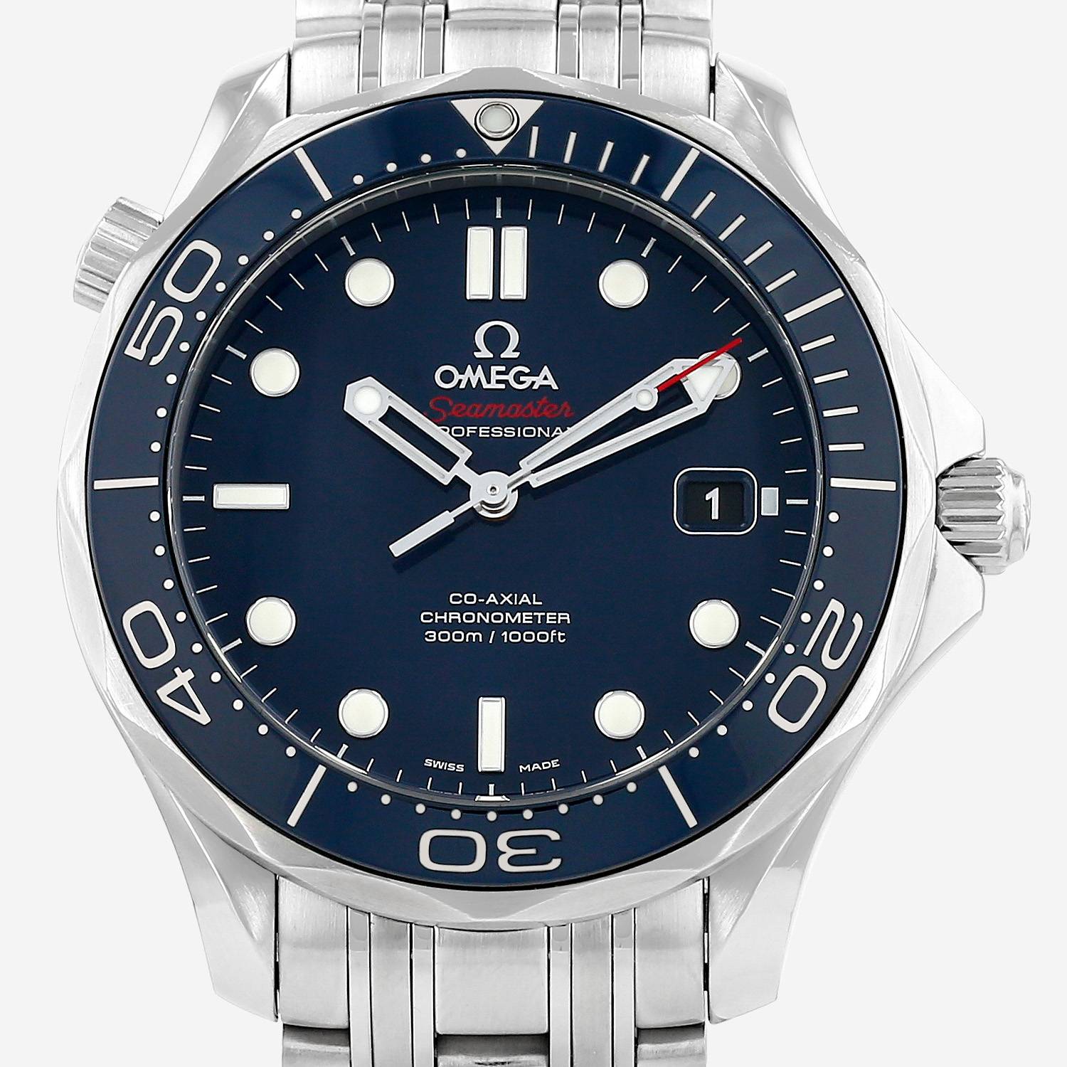 Orologio Omega Seamaster Diver 300 M in acciaio Ref: Omega - 212.30.41.20.03.001  Circa 2017