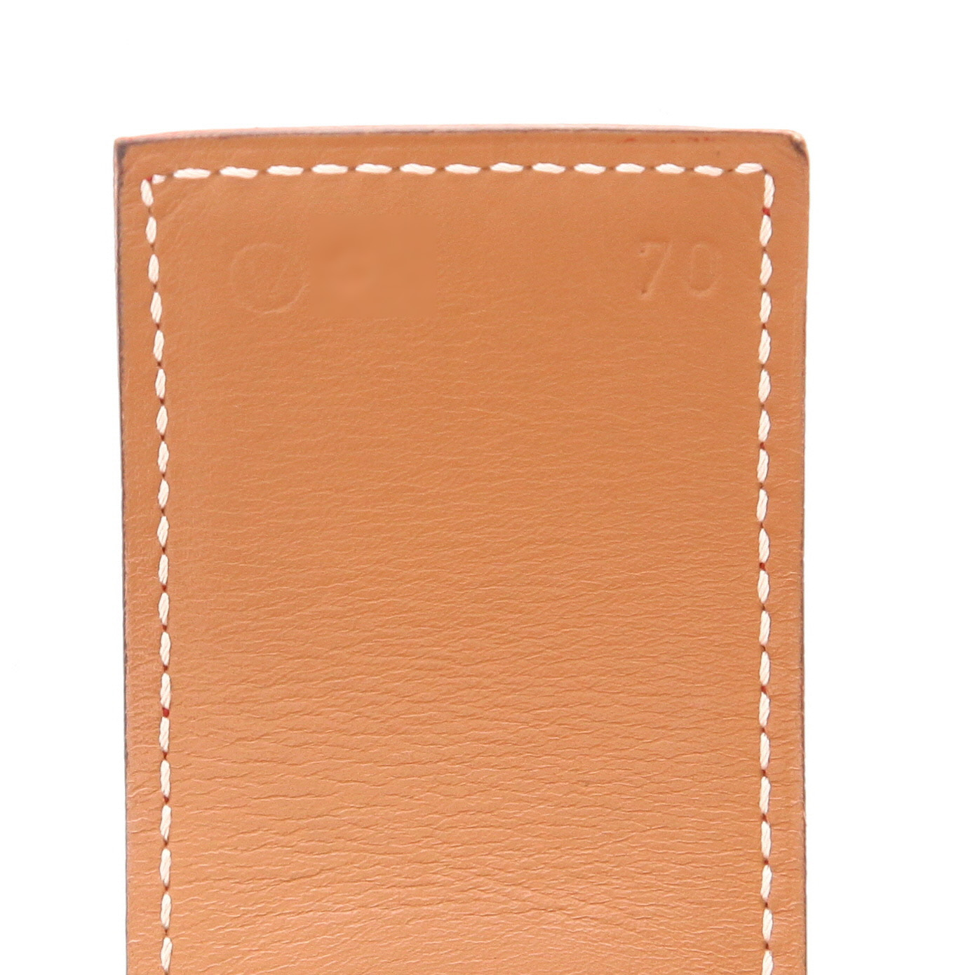 Ceinture Hermès  Médor en cuir Courchevel rouge - Detail D3