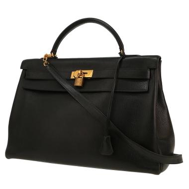 Borsa Hermès  Kelly 40 cm in vacchetta nero
