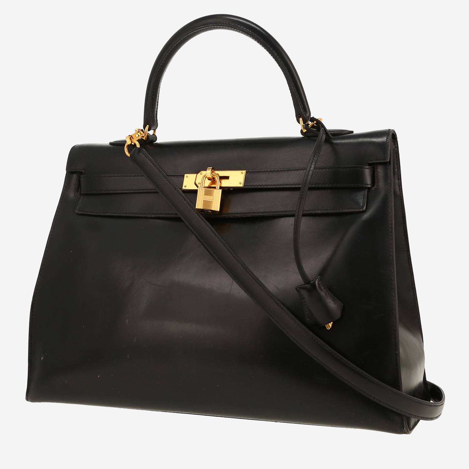 Hermès  Kelly 35 cm handbag  in black box leather