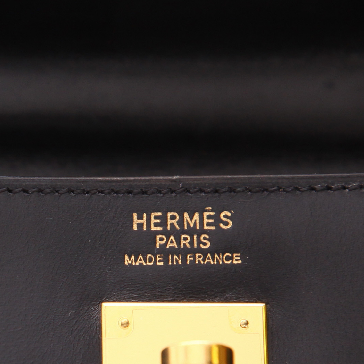 Sac à main Hermès  Kelly 35 cm en cuir box noir - Detail D2