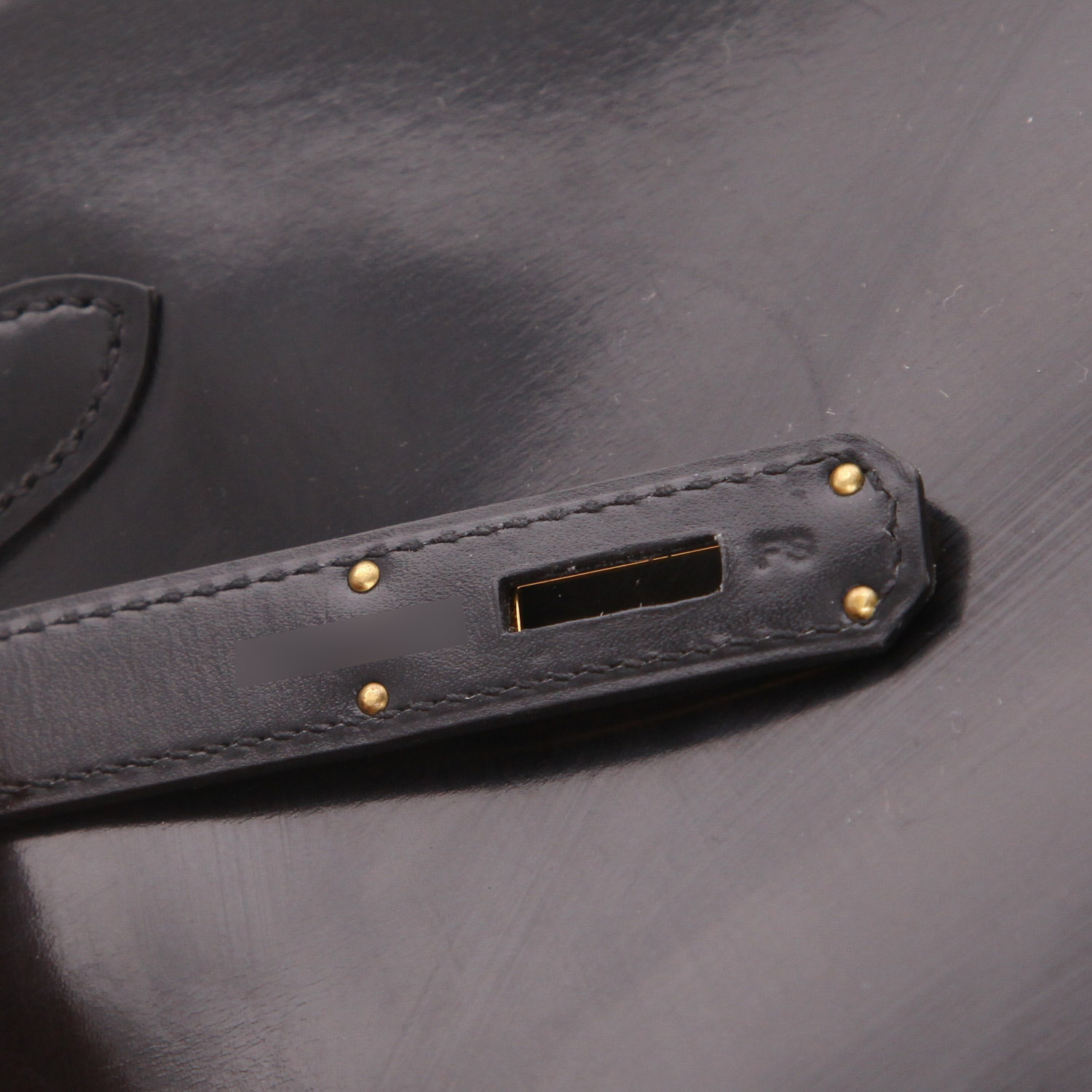 Borsa Hermès  Kelly 35 cm in pelle box nera - Detail D4