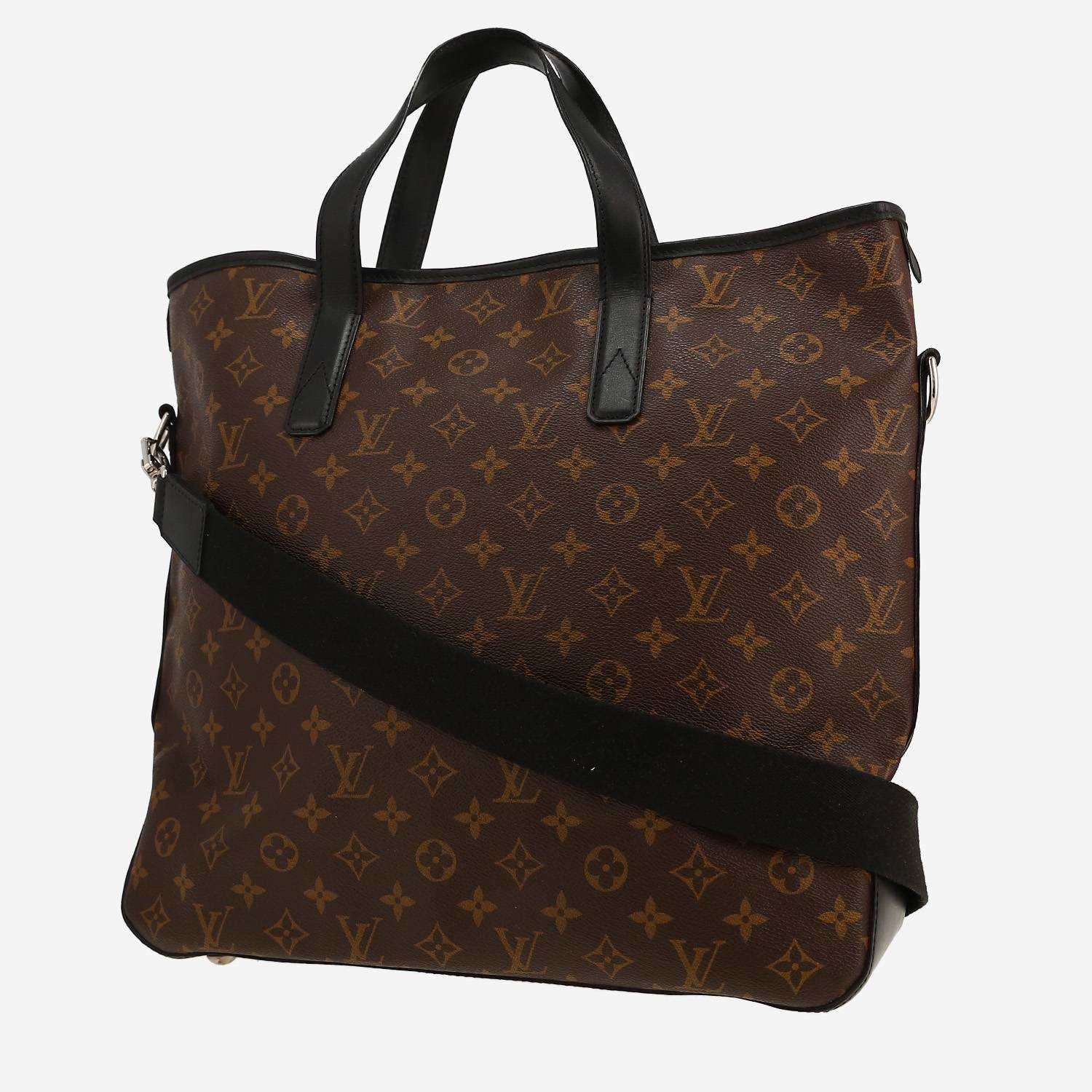 Sac cabas Louis Vuitton   en toile monogram marron et cuir noir