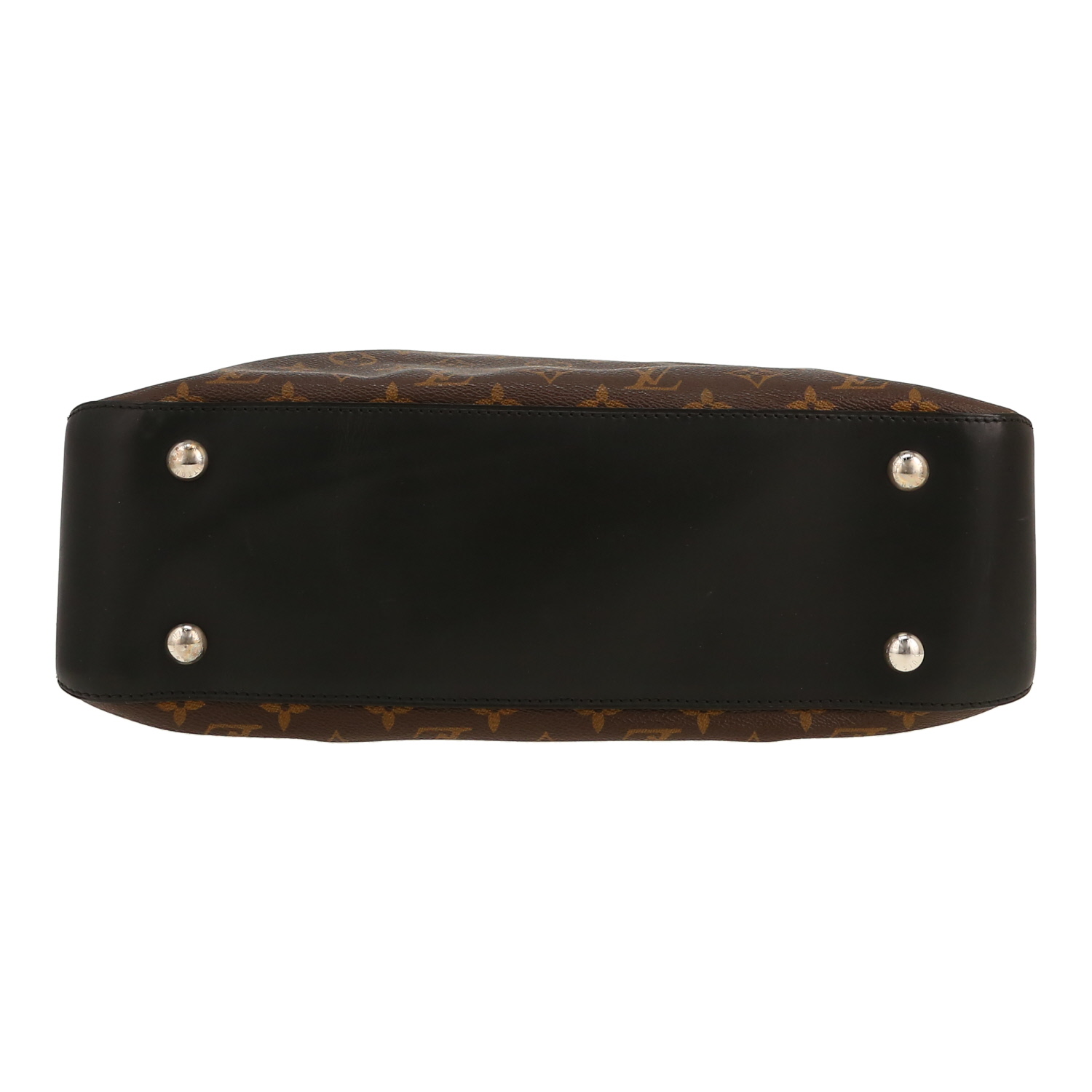 Louis Vuitton   shopping bag  in brown monogram canvas  and black leather - Detail D1