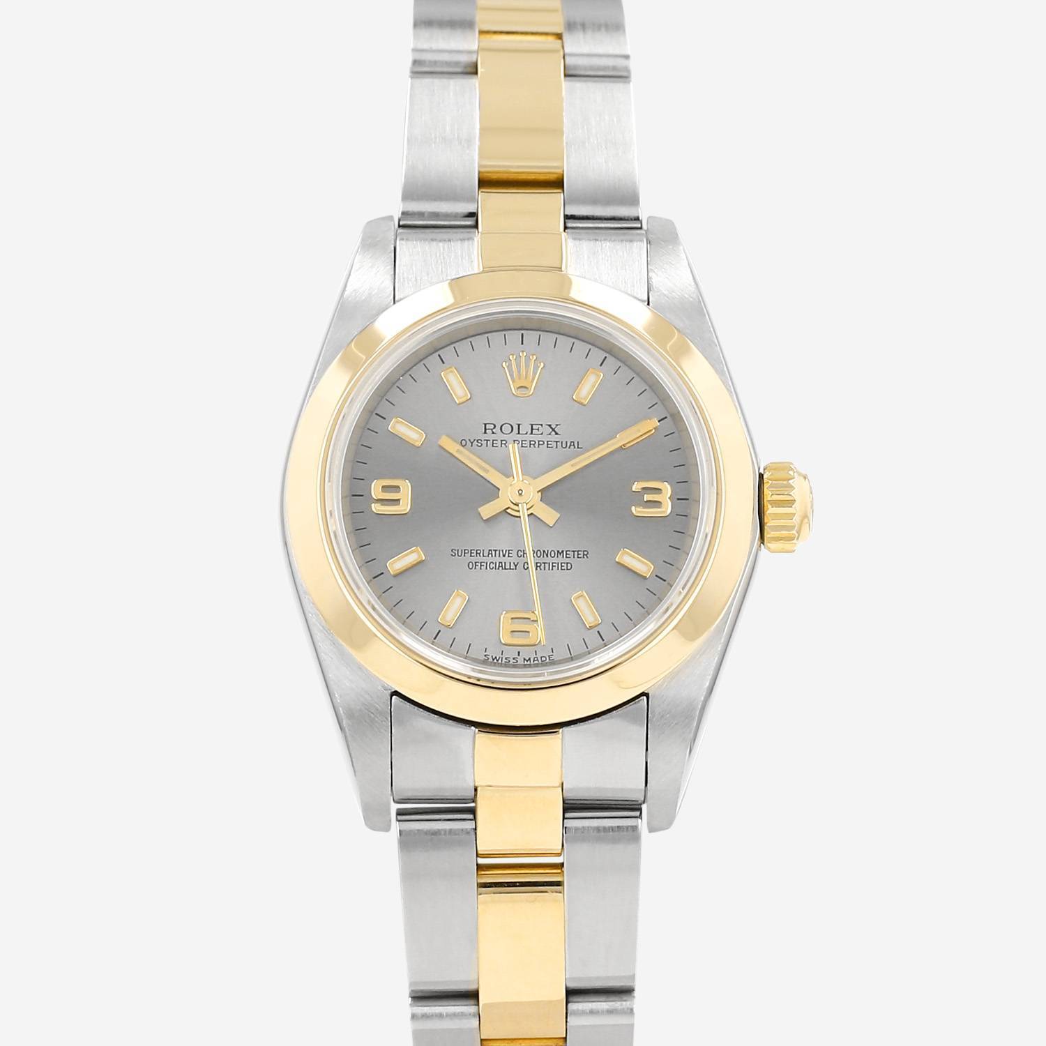 Montre Rolex Lady Oyster Perpetual en or et acier Ref: Rolex - 76183  Vers 2001