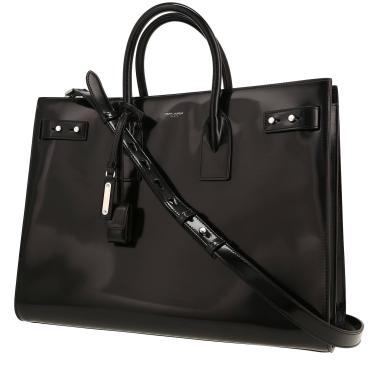 Bolso de mano Saint Laurent  Sac de jour modelo grande  en charol negro